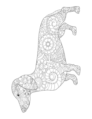 Free Download PDF Books, Dachshund Patterned For Adults Dog Coloring Template