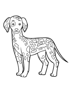 Free Download PDF Books, Dalmatian Outline Dog Coloring Template