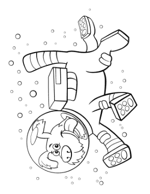 Free Download PDF Books, Funny Spacesuit Cartoon Dog Coloring Template