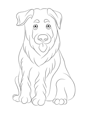 Free Download PDF Books, German Shepherd Puppy Outline Dog Coloring Template