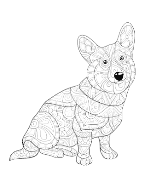 Free Download PDF Books, Intricate Pattern For Adults Dog Coloring Template