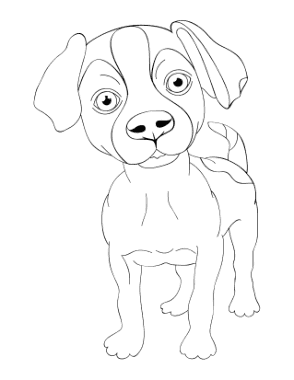 Free Download PDF Books, Jack Russell Terrier Outline Dog Coloring Template
