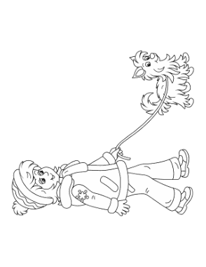 Free Download PDF Books, Lady Taking Dog For Walk Dog Coloring Template
