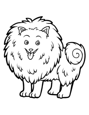 Free Download PDF Books, Pomeranian Outline Dog Coloring Template