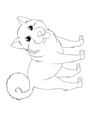 Free Download PDF Books, Shiba Inu Outline Dog Coloring Template