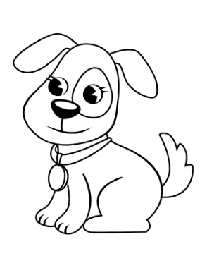 Free Download PDF Books, Simple Outline For Preschoolers Dog Coloring Template