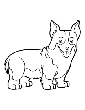 Free Download PDF Books, Welsh Corgi Outline Dog Coloring Template
