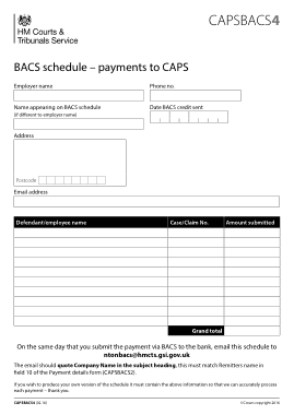 Free Download PDF Books, BACS Payment Schedule Free Template