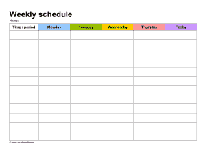 Free Download PDF Books, Blank Daily Weekly Work Schedule Template