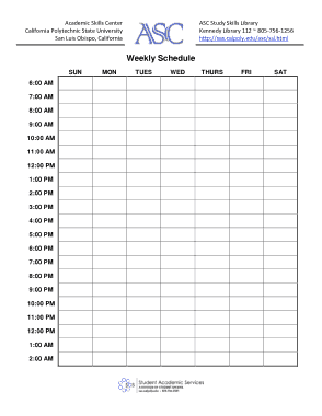 Free Download PDF Books, Blank Weekly Schedule Template