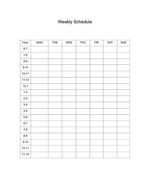 Free Download PDF Books, Editable Weekly Task Schedule Template