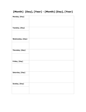 Free Download PDF Books, Free Weekly Schedule Template