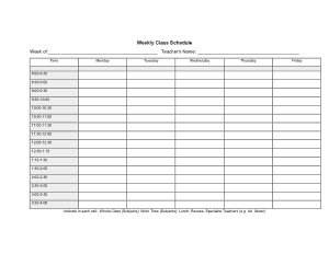 Free Download PDF Books, Weekly Class Schedule Sample Template