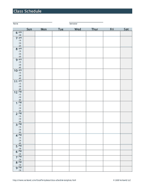 Free Download PDF Books, Weekly Class Schedule Template