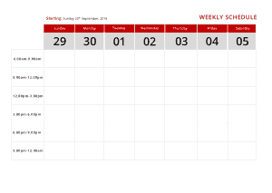 Free Download PDF Books, Weekly Schedule Free Template