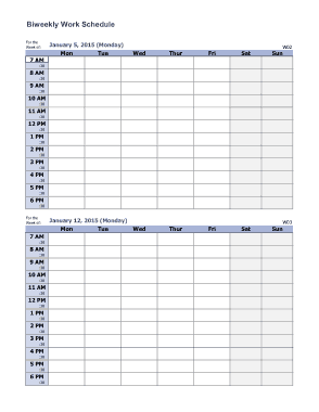 Free Download PDF Books, Weekly Work Schedule Template