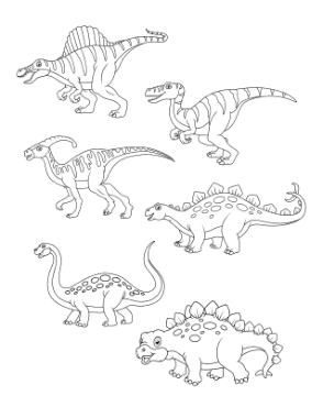 Free Download PDF Books, Dinosaurs To Color Dinosaur Coloring Template