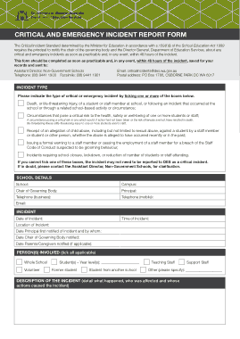 Free Download PDF Books, Critical Emergency Incident Report Form Template