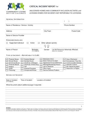 Free Download PDF Books, Critical Incident Report Sample Template