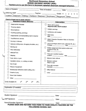 Free Download PDF Books, Elementary School Minor Incident Report Template