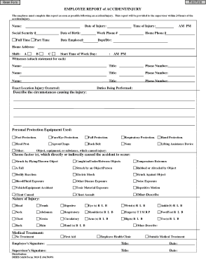 Free Download PDF Books, Employee Accident Injury Incident Report Form Template
