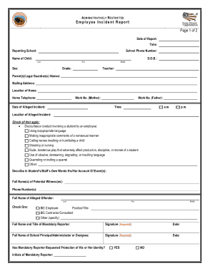 Free Download PDF Books, Employee Incident Report Sample Template