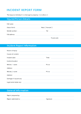 Free Download PDF Books, Incident Report Form Sample Template
