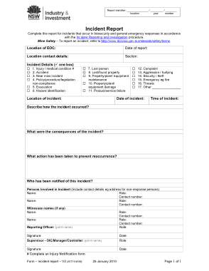 Free Download PDF Books, Industry Incident Report Form Template
