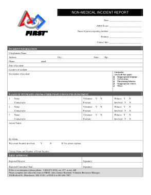 Free Download PDF Books, Non Medical Incident Report Template