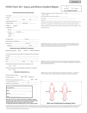 Free Download PDF Books, Osha Form 301 Incident Report Template