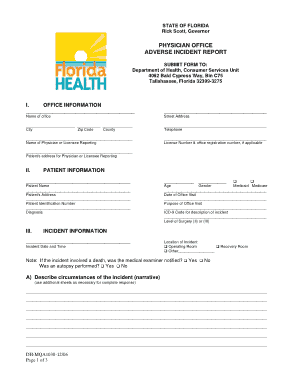 Free Download PDF Books, Physician Office Incident Report Template