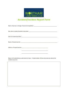 Free Download PDF Books, Sample Accident Incident Report Template