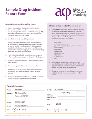 Free Download PDF Books, Sample Drug Incident Report Form Template