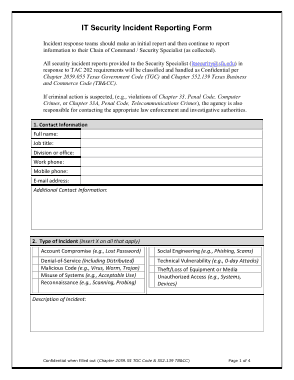 Free Download PDF Books, Sample Security Incident Report Form Template