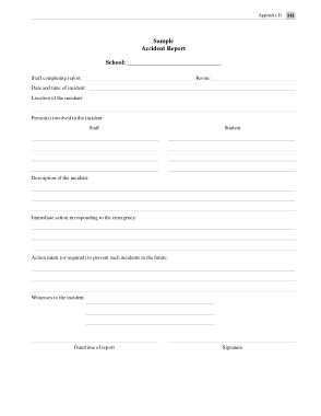 Free Download PDF Books, School Aaccident Incident Report Sample Template