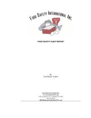 Free Download PDF Books, Food Safety Audit Report Template