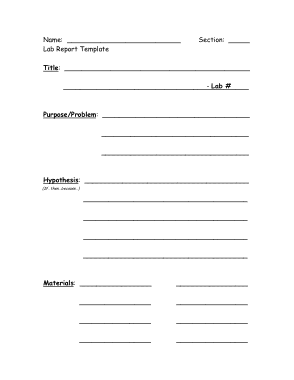 Free Download PDF Books, Blank Lab Report Template