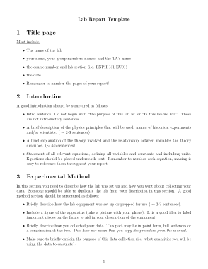 Free Download PDF Books, Sample Lab Report Template