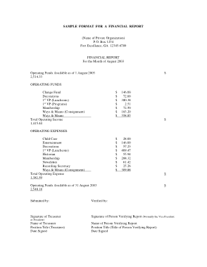 Free Download PDF Books, Sample Format of A Financial Report Template