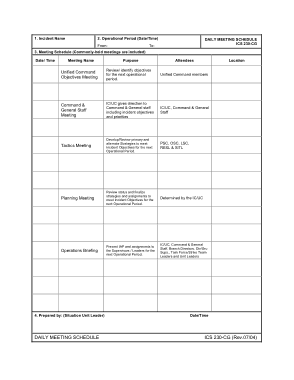 Free Download PDF Books, Daily Meeting Schedule Template