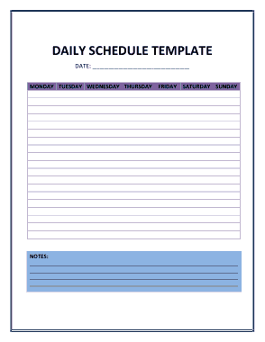 Free Download PDF Books, Daily Schedule Sample Template