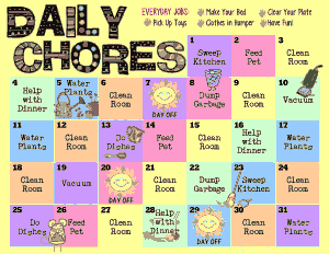 Free Download PDF Books, Monthly Chores Schedule For Kids Template