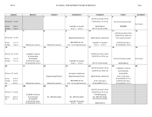 Free Download PDF Books, Payroll Department Monthly Work Schedule Template