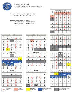 Free Download PDF Books, School Schedule Rotation Calendar Template