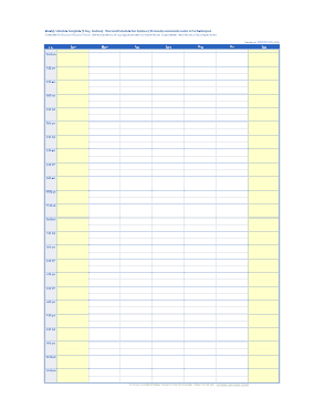 Free Download PDF Books, Schedule Weekly 7Day 24 Hours Template