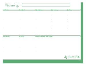 Free Download PDF Books, Simple Weekly Task Schedule Template