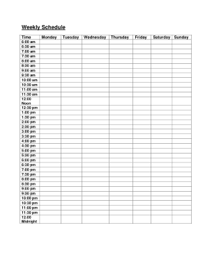 Free Download PDF Books, Weekly Business Time Schedule Template