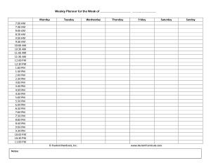 Free Download PDF Books, Weekly Planner Schedule Template