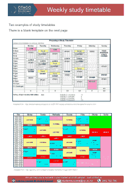 Free Download PDF Books, Weekly Study Timetable Schedule Template