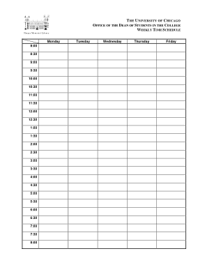 Free Download PDF Books, Weekly Time Schedule Template